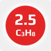 Пропан (C3H8) 2.5 (99,5%)  R-290 в баллоне 2л (0,8кг) соединение W21,8х1/14'' (DIN1)