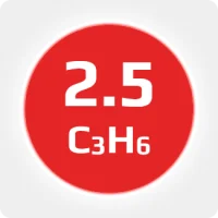 Пропилен (C3H6) 2.5 (99,5%) в баллоне 12л (5кг) соединение W21,8х1/14'' LH (DIN1) (с баллоном)