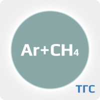 Техническая газовая смесь: Аргон (Ar) 90% в метане (СН4) 10% в стальном баллоне 40 л. вентиль латунь